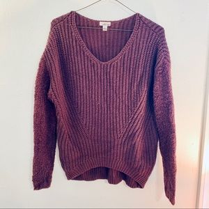 Abound V-Neck Purple Sweater